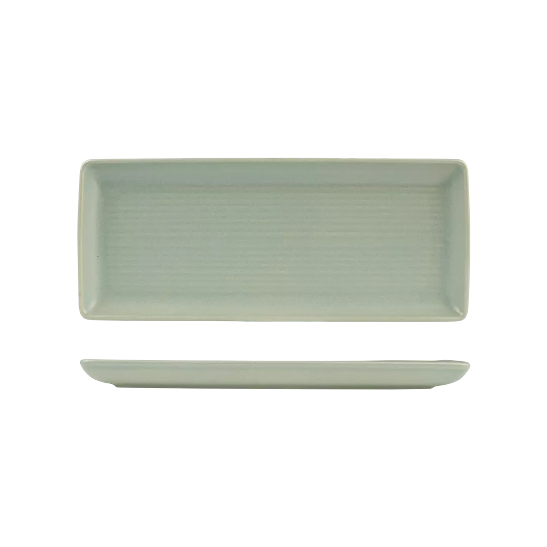 Zuma Pearl Pistachio - Share Ribbed Platter 140x335mm: Pack of 6