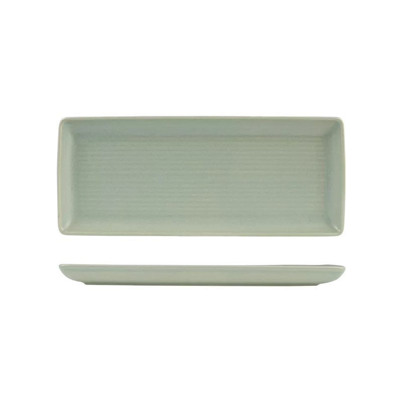 Zuma Pearl Pistachio - Share Ribbed Platter 140x335mm: Pack of 6
