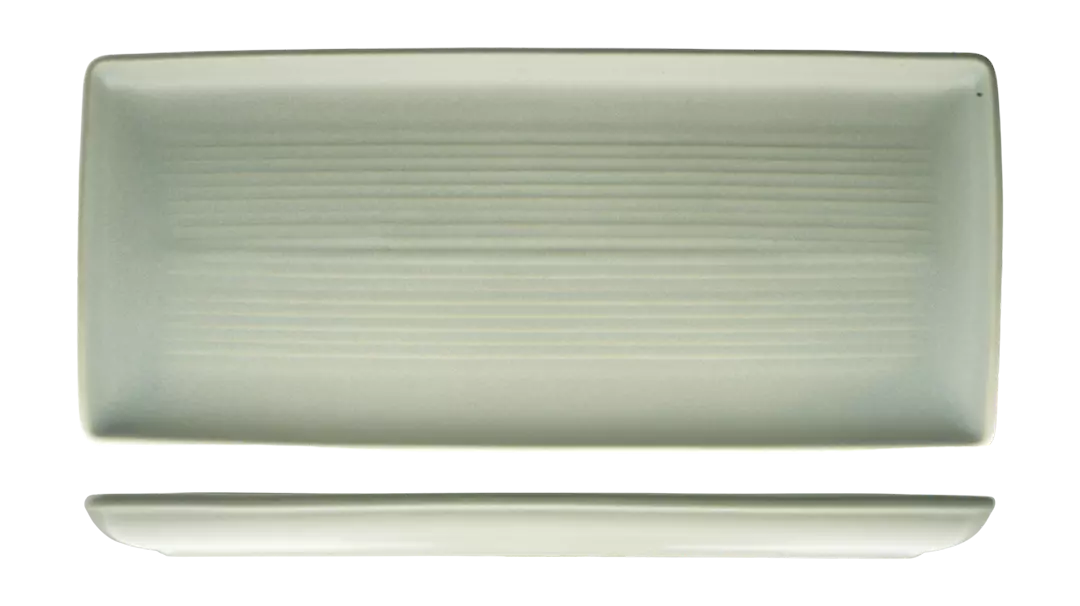 Zuma Pearl Pistachio - Share Ribbed Platter 160x365mm: Pack of 6