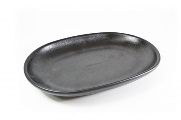 Oval Serving Platter - 305x210mm, Black: Pack of 2