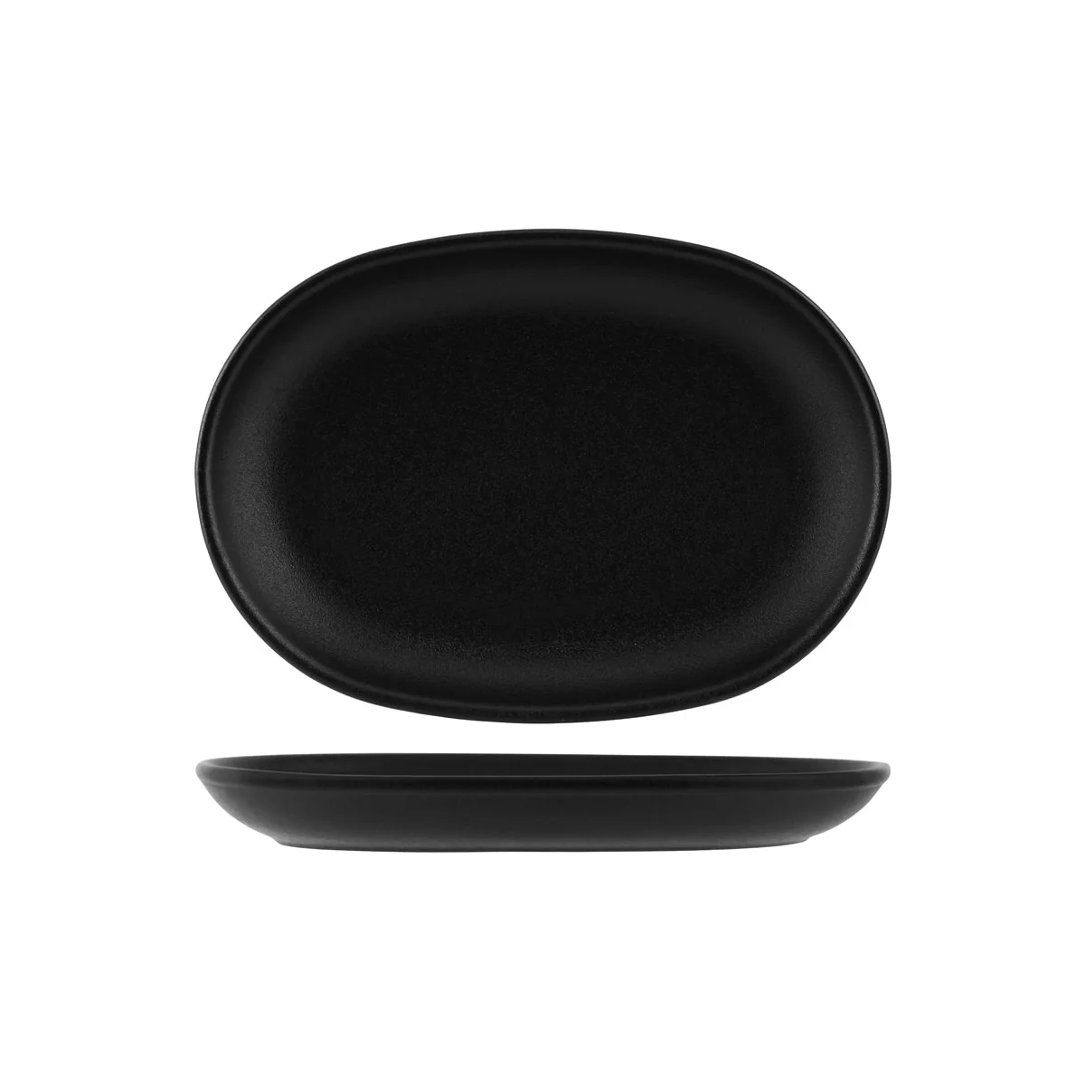 Oval Serving Platter - 305 x 210mm, Black: Pack of 3