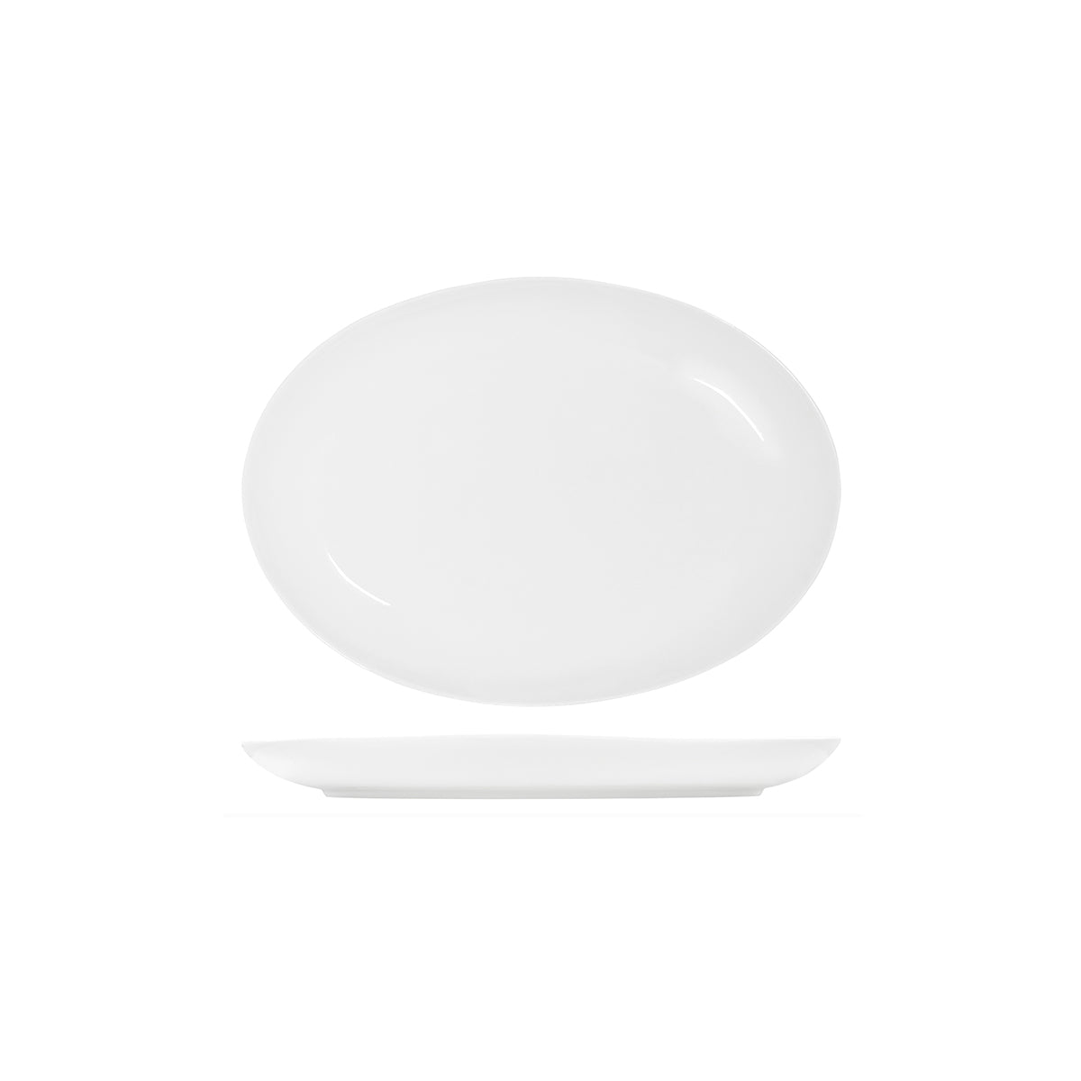 Tablekraft Core White Platter-Oval Coupe Shape -355x260x35mm: Pack of 3