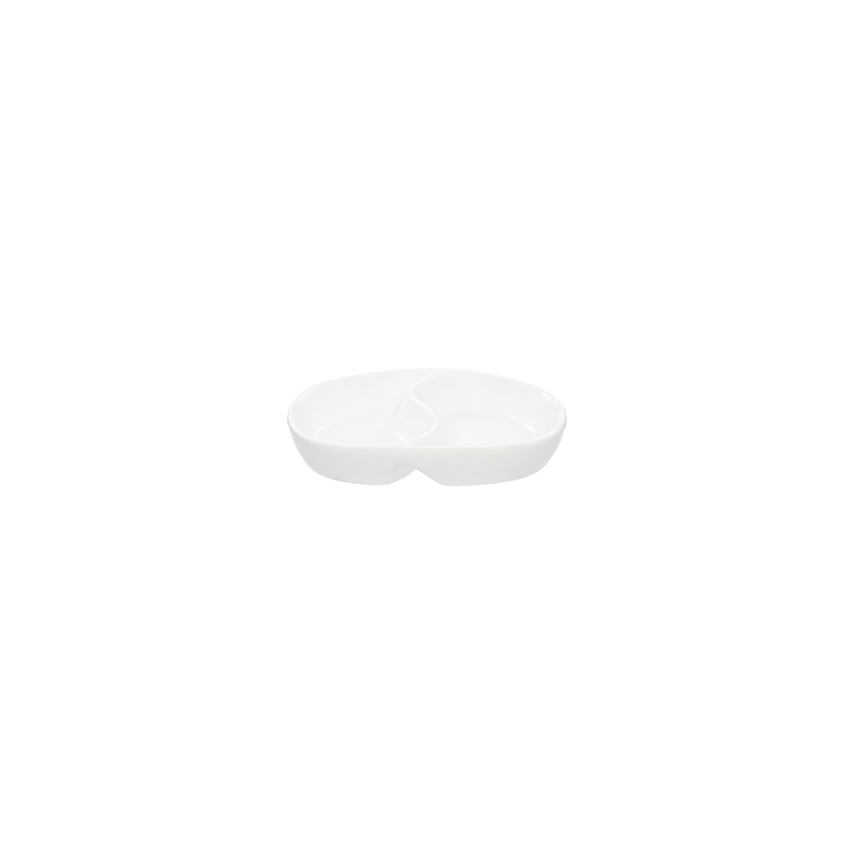 Core White Divided Sauce Dish Oval 110 x 70 x 20mm: Pack of 12