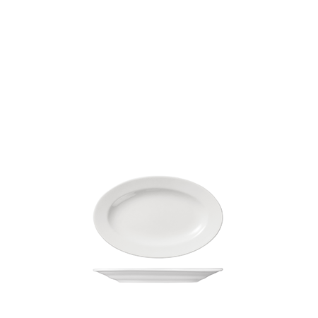 Oval Plate Wide Rim 170 X 110mm Prime: Pack of 12