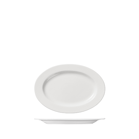 Oval Plate Wide Rim 220 X 150mm Prime: Pack of 12