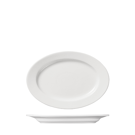 Oval Plate Wide Rim 260 X 180mm Prime: Pack of 12