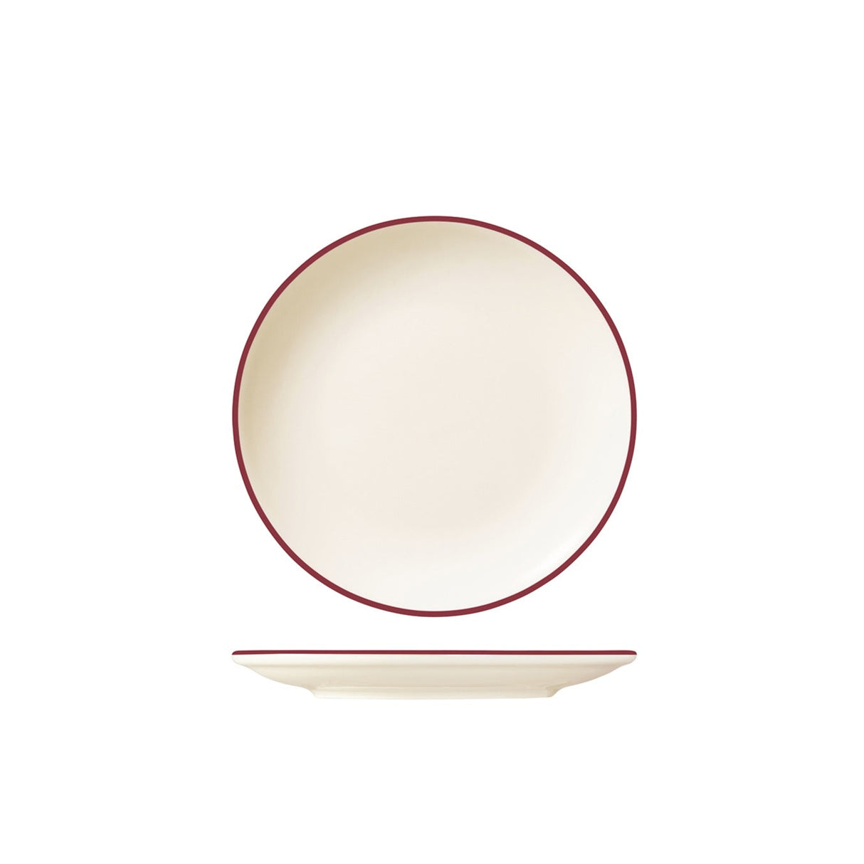 Round Plate Coupe - 190mm  - Modest Maroon: Pack of 12