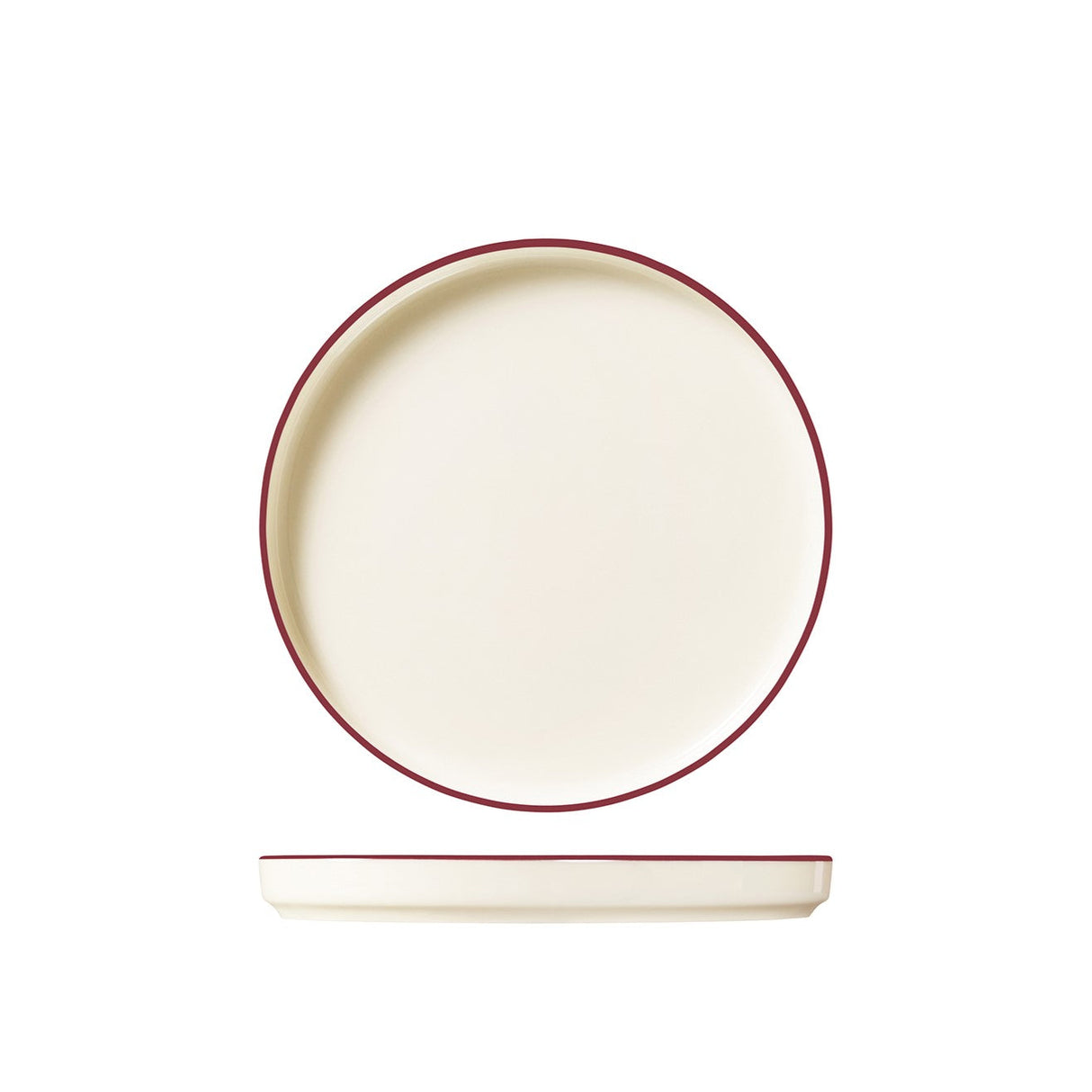 Round Walled Plate - 210mm  - Modest Maroon: Pack of 6