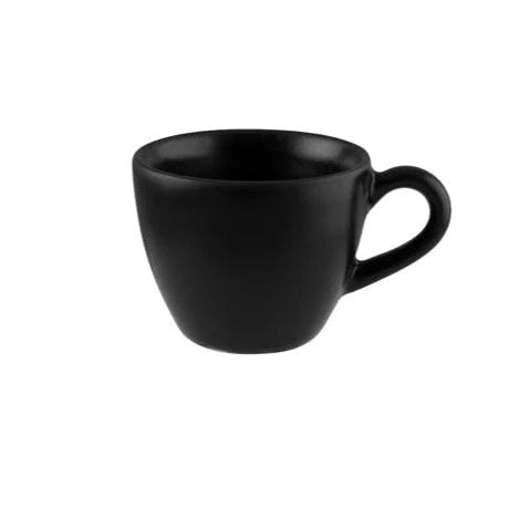 Black mug on a white background