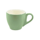 Sage coloured espresso cup on white background