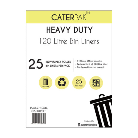 CaterPak Heavy Duty Bin Liner 120L: Box of 100