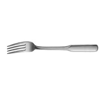 Stainless steel fork on a white background