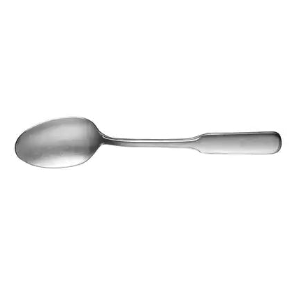 Stainless steel spoon on a white background