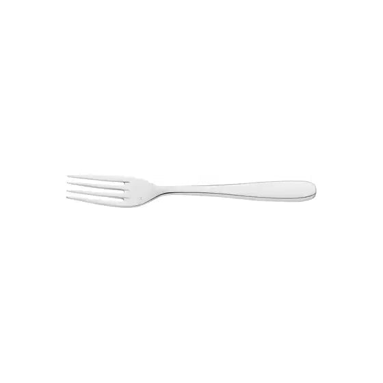 Silver fork on a white background