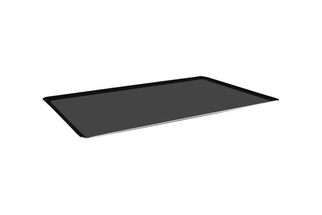 Baking sheet made from blue steel on white background