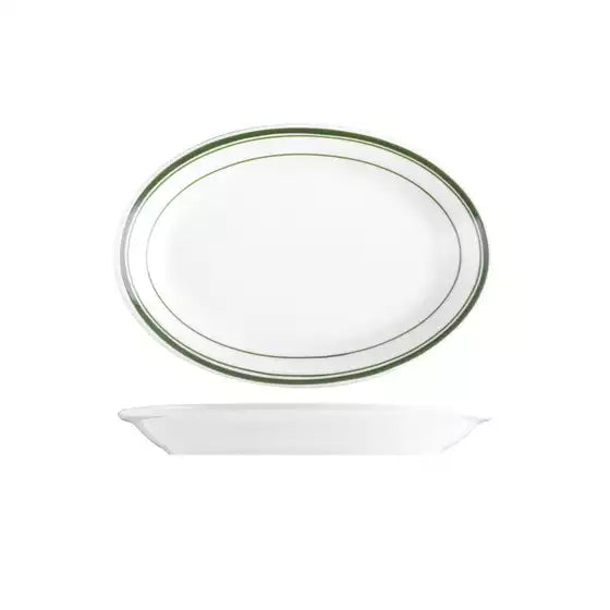 Green Bay Oval Plate, 212 x 146mm by Tuxton