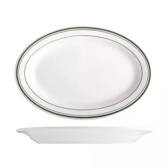Green Bay Oval Plate, 292 x 203mm by Tuxton