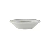 White ceramic bowl with a thin black rim on a white background, 133ml