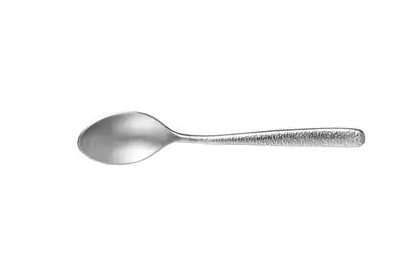 Silver spoon on a white background