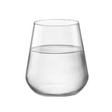 Clear glass filled with water on a white background