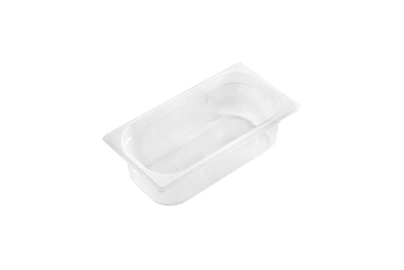 Clear Gastronom plastic container presented on a white background