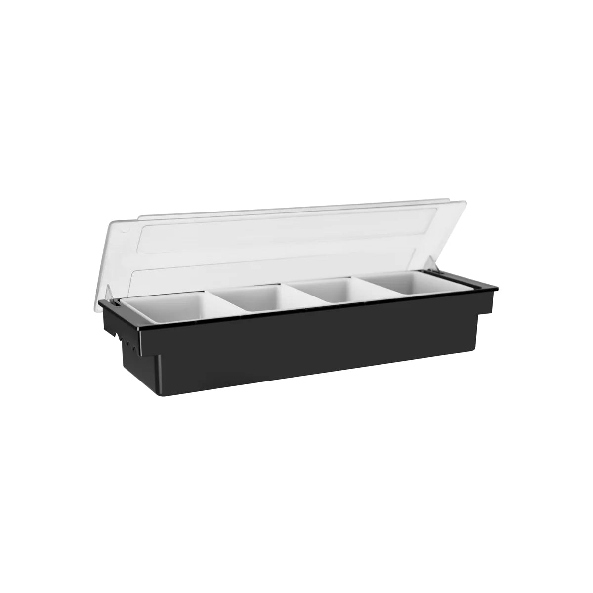 Condiment Dispenser - Plastic, Black, 4 Compartments