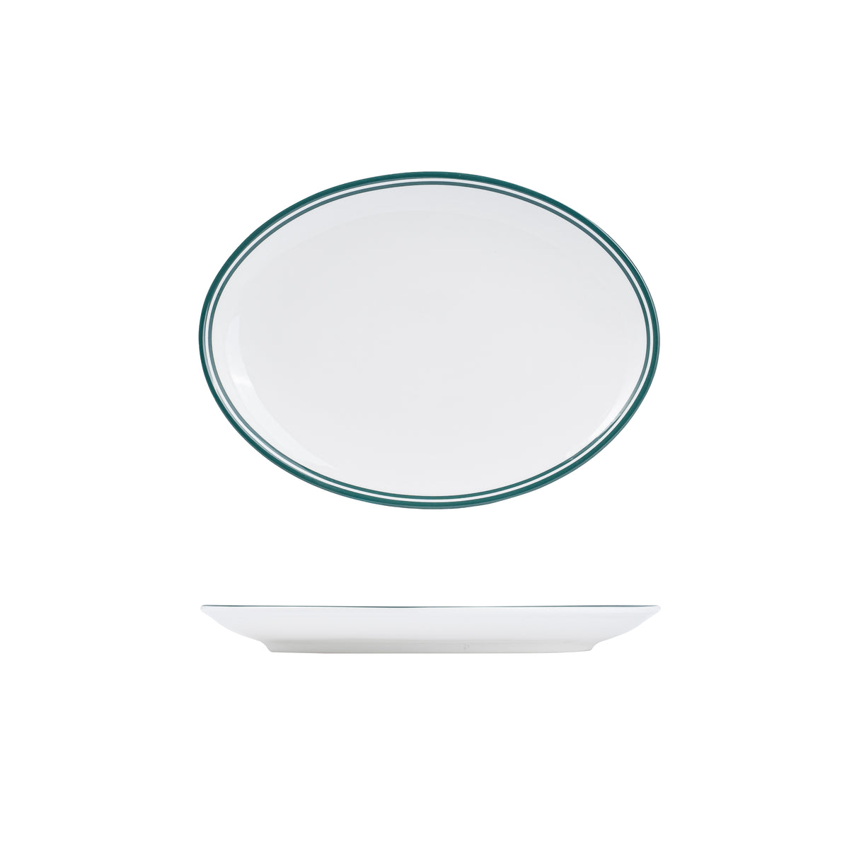 Nano Cru Oval Coupe Plate Green 260 X 190mm: Pack of 12