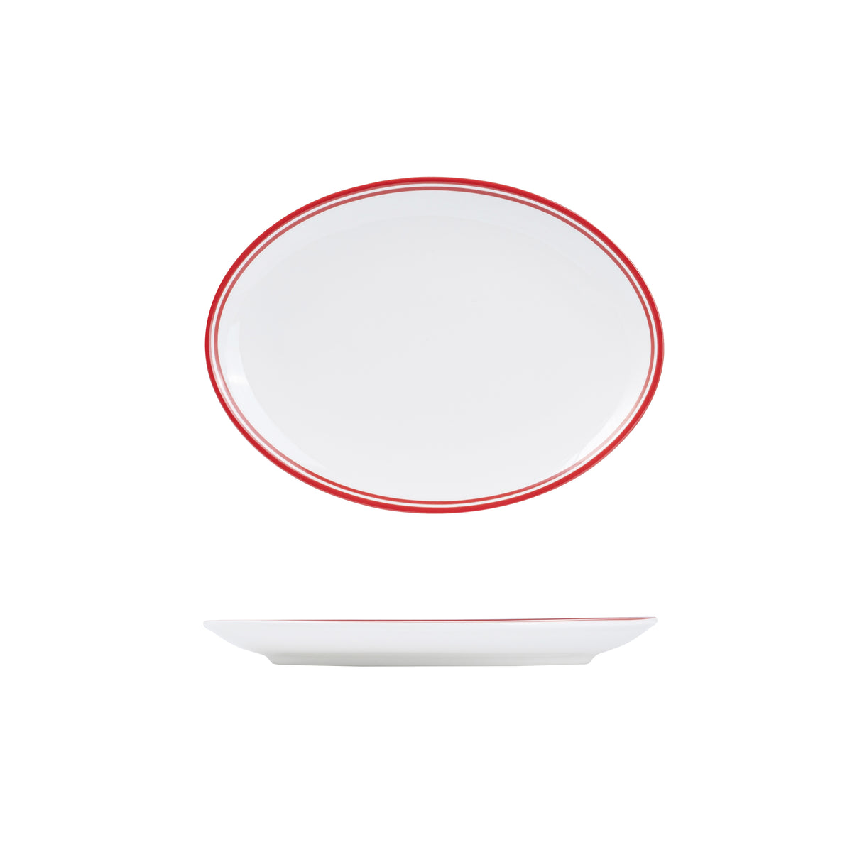 Nano Cru Oval Coupe Plate Red 260 X 190mm: Pack of 12