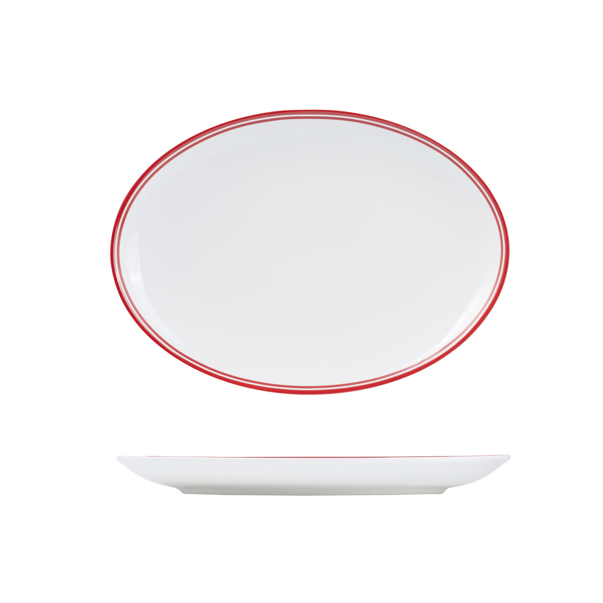 Nano Cru Oval Coupe Plate Red 320 X 230mm: Pack of 6