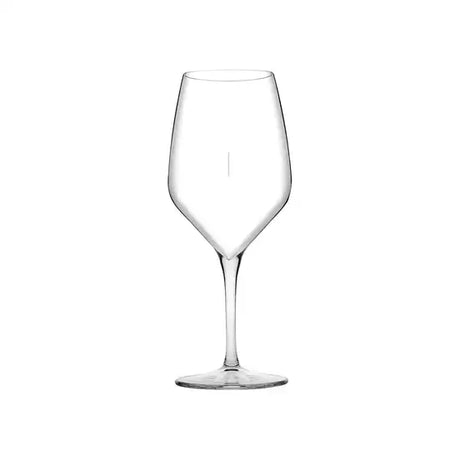 Clear wine glass on a white background
