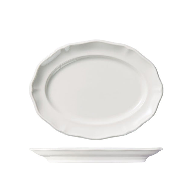 White Oval Plate on white background