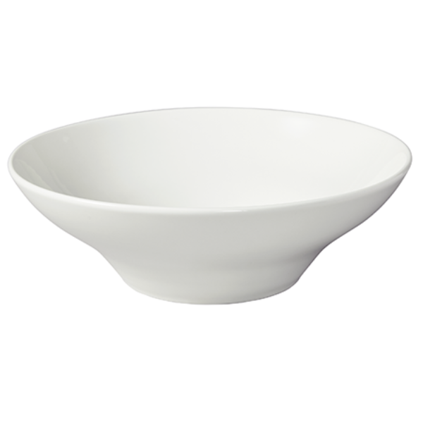 White Round Salad Bowl on white background