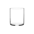Small clear whiskey tumbler on white background