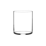 Small clear whiskey tumbler on white background