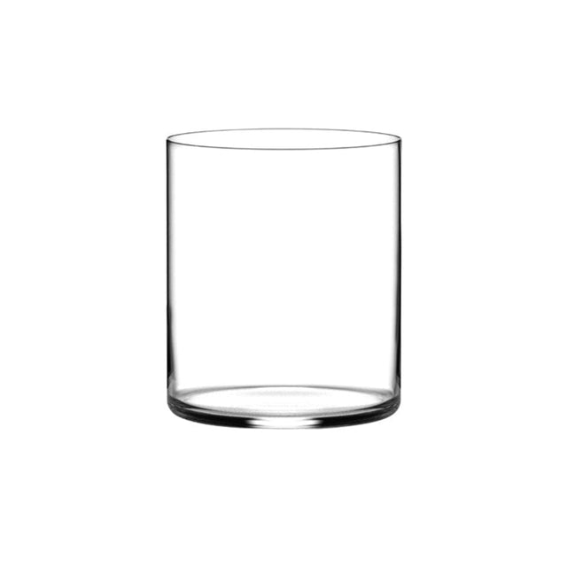 Small clear whiskey tumbler on white background