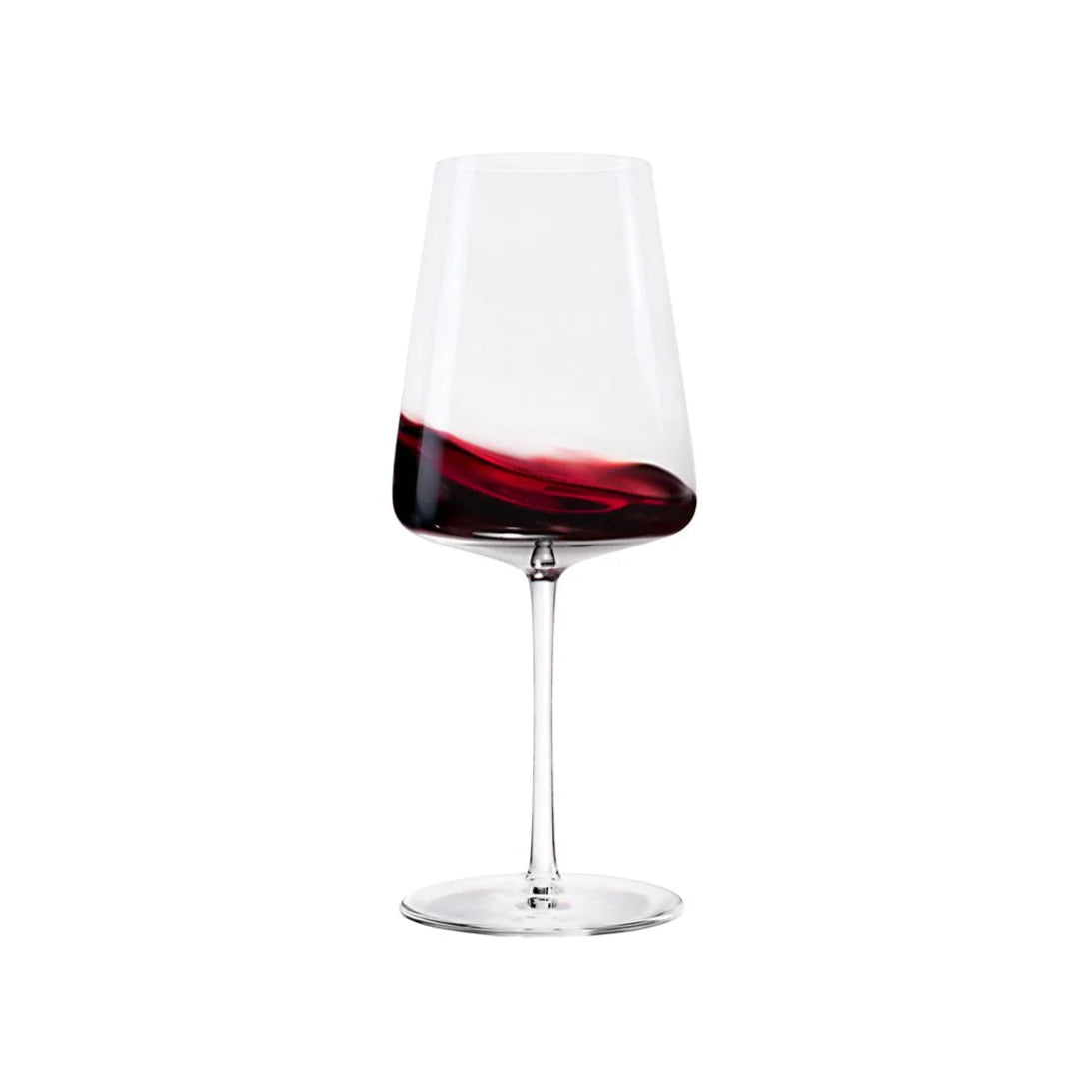 Wine glass with red wine on a white background