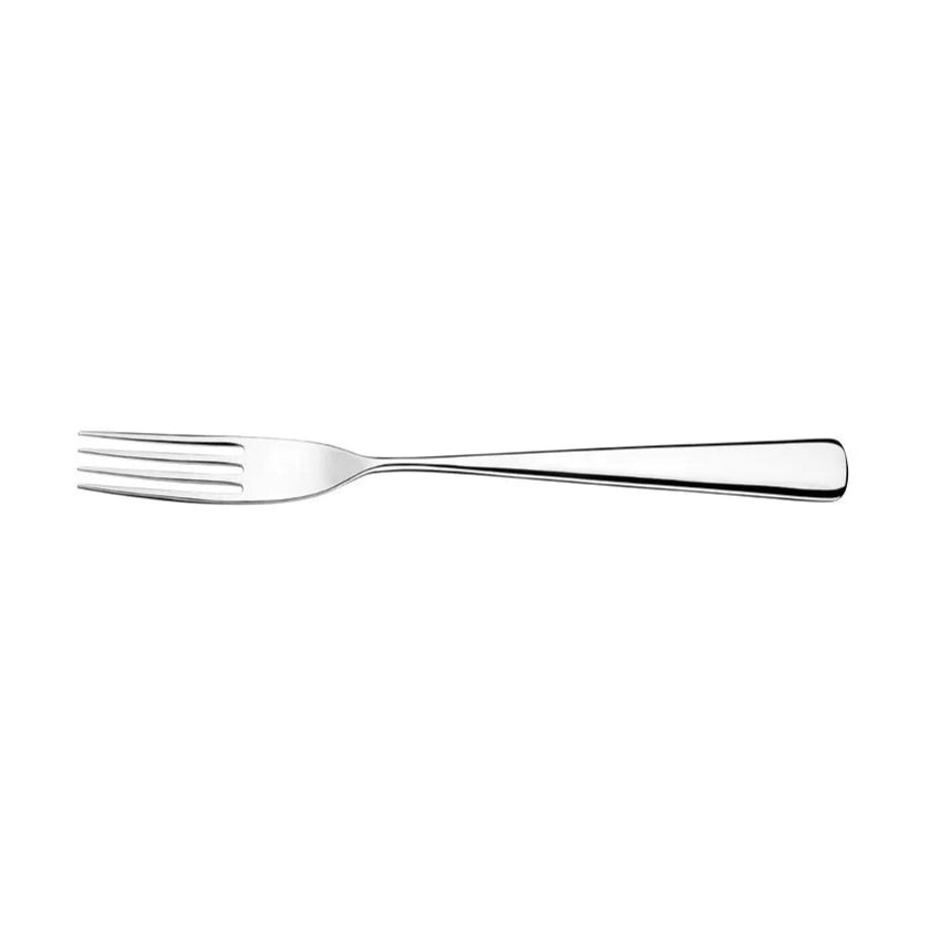 Silver fork on a white background