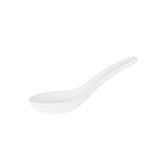 White Chinese spoon on white background