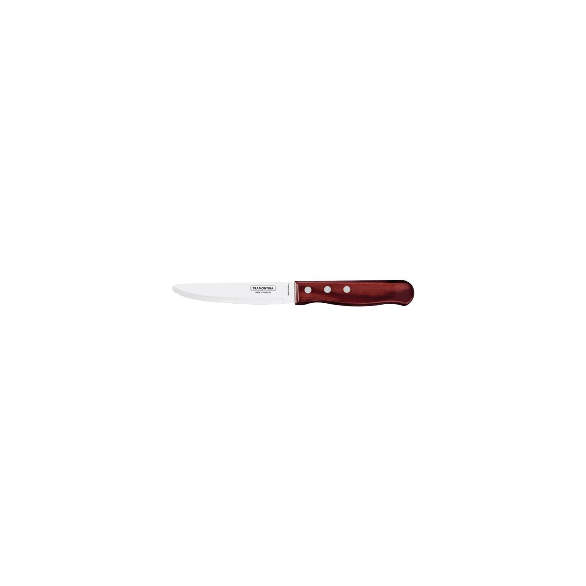 Polywood Churrasco Steak Knife Serrated Wide Blade Redwood 127mm: Pack of 12