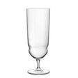 A large clear Tequila Sunrise glass on a white background