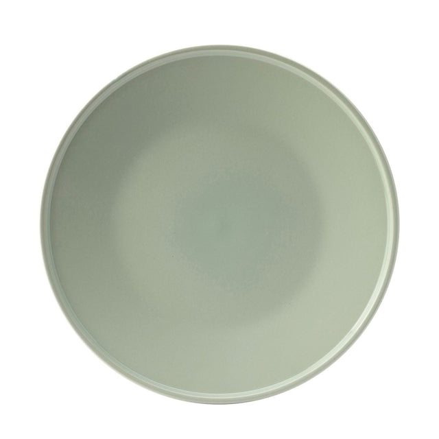Medium round plate in light mint colour on white background