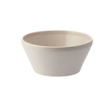 Small round bowl in light stone colour on white background