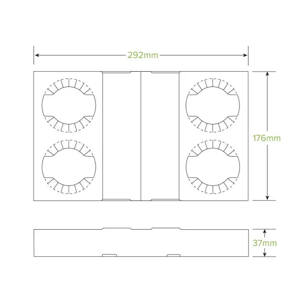 2 & 4 Cup BioCup Paper Tray - Carton of 100 units