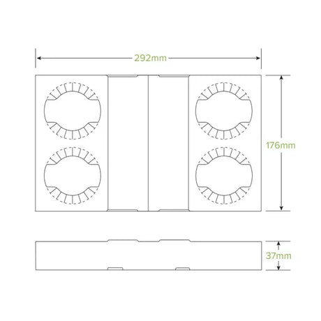 2 & 4 Cup BioCup Paper Tray - Carton of 100 units