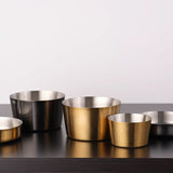 servingware on tabletop-satin mini range