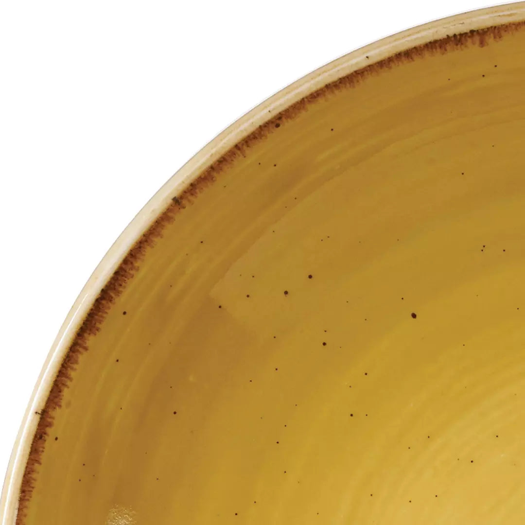 Round Coupe Bowl - 248mm, Mustard Seed Yellow, Stonecast: Pack of 12