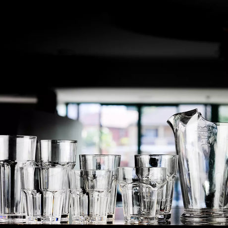 Clear plastic drinkware
