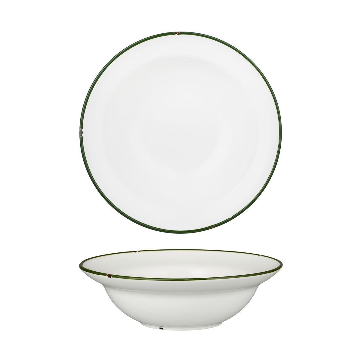 Deep Bowl Plate - 240mm, Tintin White & Green: Pack of 4