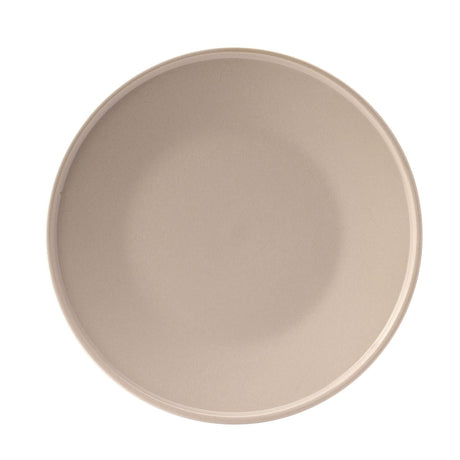 Light stone coloured plate on white background