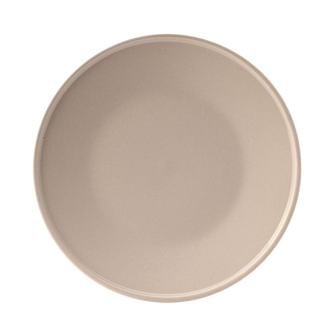 Light stone coloured plate on white background